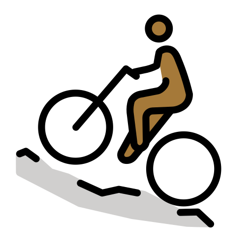 Homem Fazendo Mountain Bike: Pele Morena Escura para OpenMoji 16.0