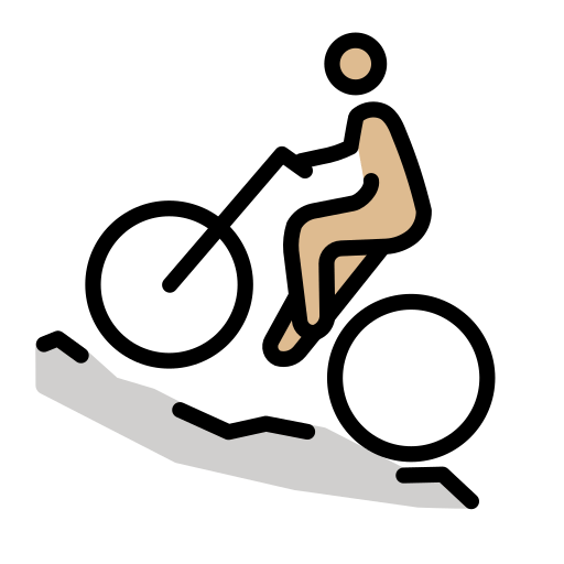 Homem Fazendo Mountain Bike: Pele Morena Clara para OpenMoji 16.0