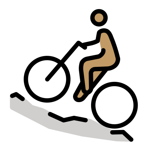 Homem Fazendo Mountain Bike: Pele Morena para OpenMoji 16.0