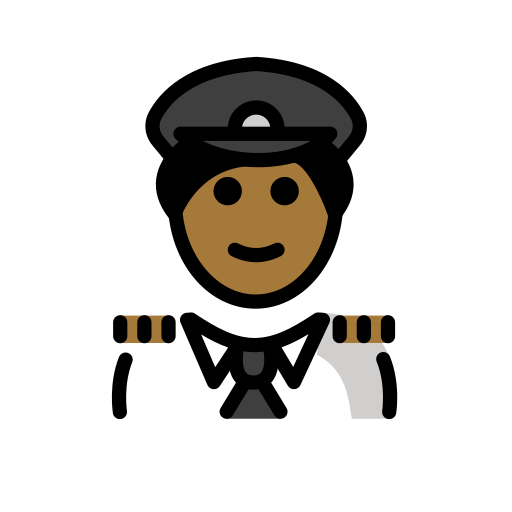 Piloto De Avião Homem: Pele Morena Escura para OpenMoji 16.0