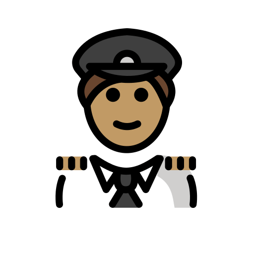 Piloto De Avião Homem: Pele Morena para OpenMoji 16.0