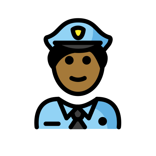 Policial Homem: Pele Morena Escura para OpenMoji 16.0