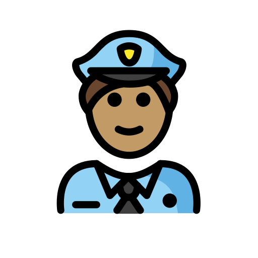 Policial Homem: Pele Morena para OpenMoji 16.0