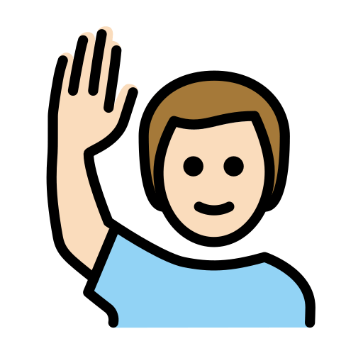 Man Raising Hand: Light Skin Tone for OpenMoji 16.0