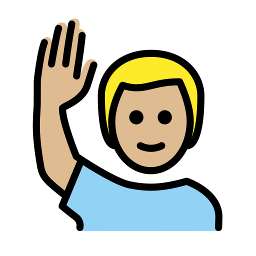 Homem Levantando A Mão: Pele Morena Clara para OpenMoji 16.0