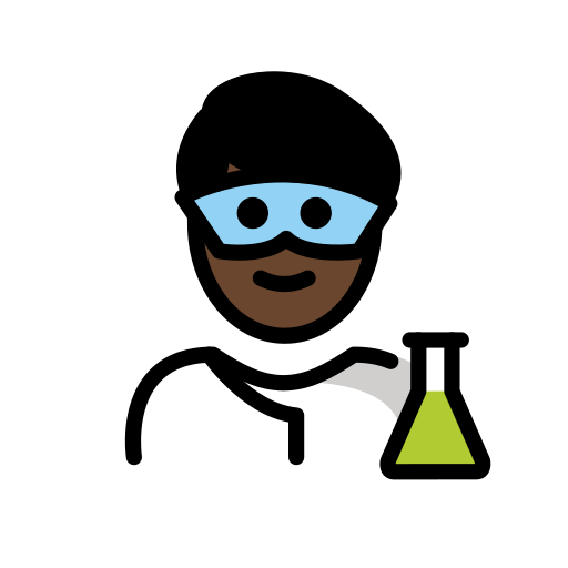 Cientista Homem: Pele Escura para OpenMoji 16.0