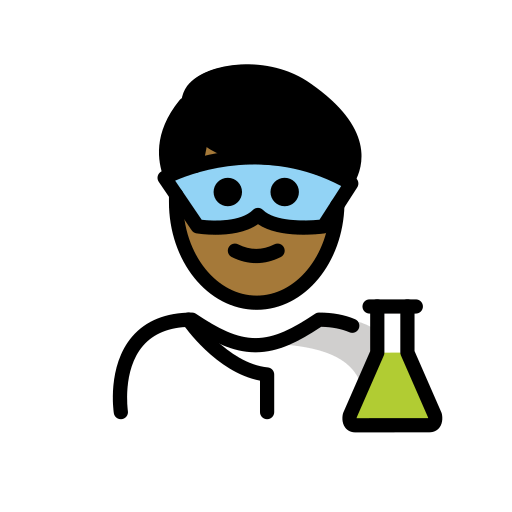 Cientista Homem: Pele Morena Escura para OpenMoji 16.0