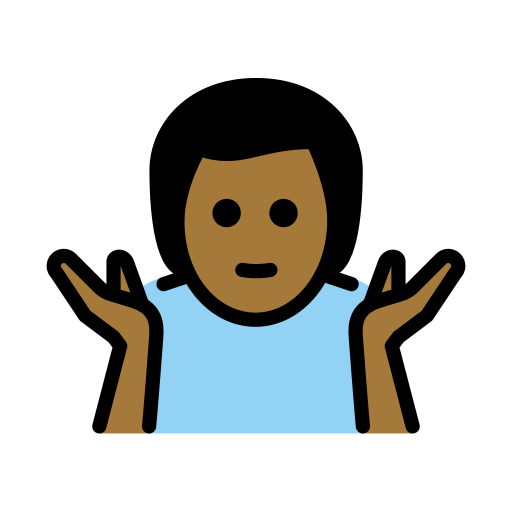 Homem Dando De Ombros: Pele Morena Escura para OpenMoji 16.0