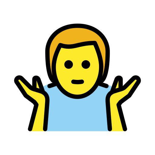 Чоловік знизує плечима для OpenMoji 16.0