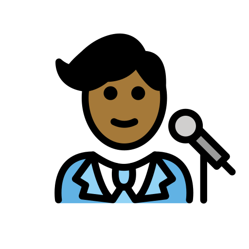 Cantor Homem: Pele Morena Escura para OpenMoji 16.0