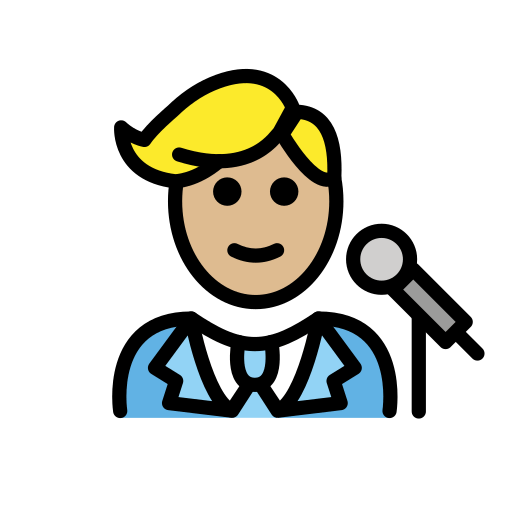 Cantor Homem: Pele Morena Clara para OpenMoji 16.0