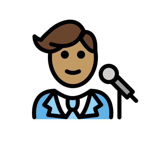 Чоловік-співак: середній тон шкіри для OpenMoji 16.0