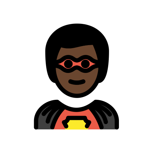 Homem Super-Herói: Pele Escura para OpenMoji 16.0