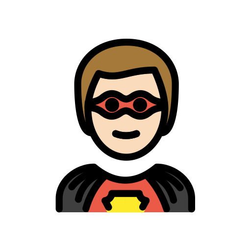 Homem Super-Herói: Pele Clara para OpenMoji 16.0