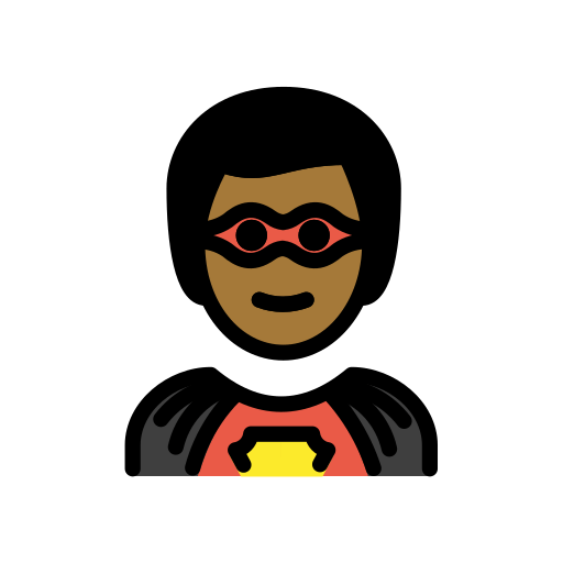 Homem Super-Herói: Pele Morena Escura para OpenMoji 16.0