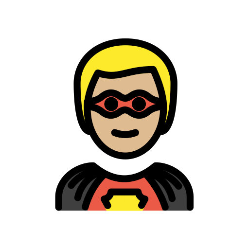 Homem Super-Herói: Pele Morena Clara para OpenMoji 16.0