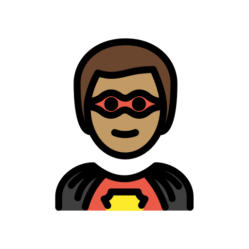 Homem Super-Herói: Pele Morena para OpenMoji 16.0