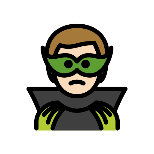 Homem Supervilão: Pele Clara para OpenMoji 16.0