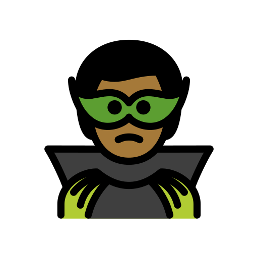 Homem Supervilão: Pele Morena Escura para OpenMoji 16.0