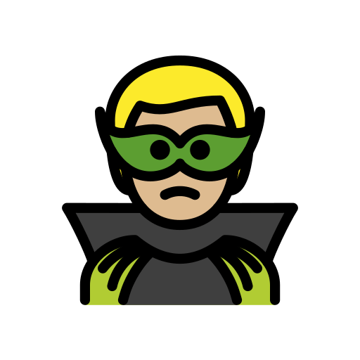 Homem Supervilão: Pele Morena Clara para OpenMoji 16.0