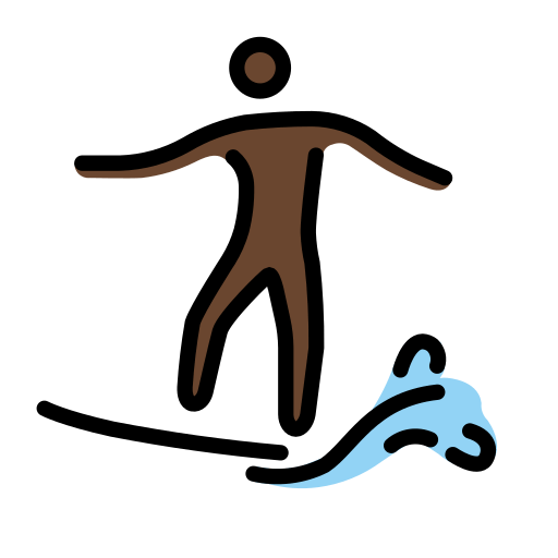 Homem Surfista: Pele Escura para OpenMoji 16.0