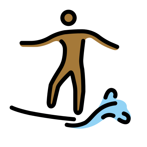 Homem Surfista: Pele Morena Escura para OpenMoji 16.0