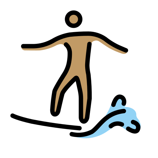 Homem Surfista: Pele Morena para OpenMoji 16.0