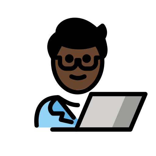 Мужчина-инженер: очень темный тон кожи для OpenMoji 16.0