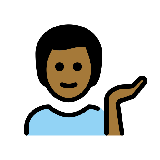 Homem Com A Palma Virada Para Cima: Pele Morena Escura para OpenMoji 16.0