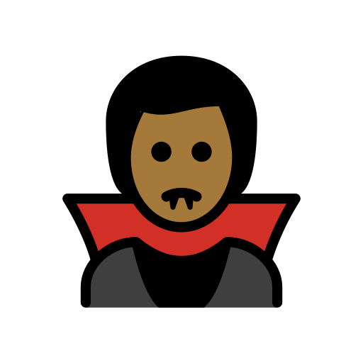Чоловік-вампір: темний тон шкіри для OpenMoji 16.0