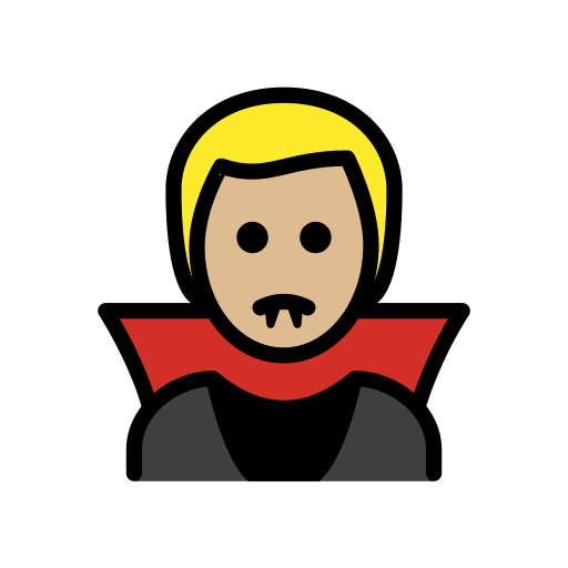 Homem Vampiro: Pele Morena Clara para OpenMoji 16.0