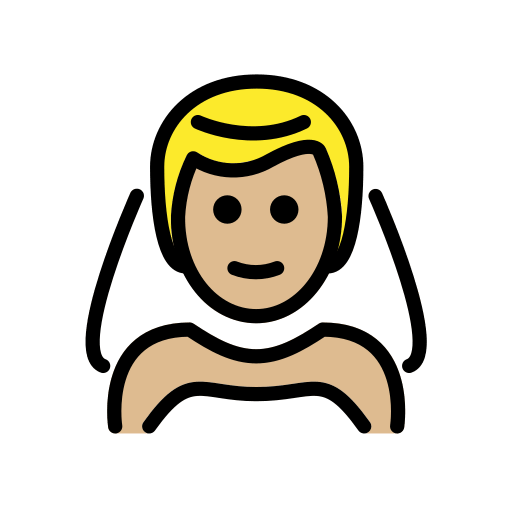 Чоловік у фаті: світлий тон шкіри для OpenMoji 16.0