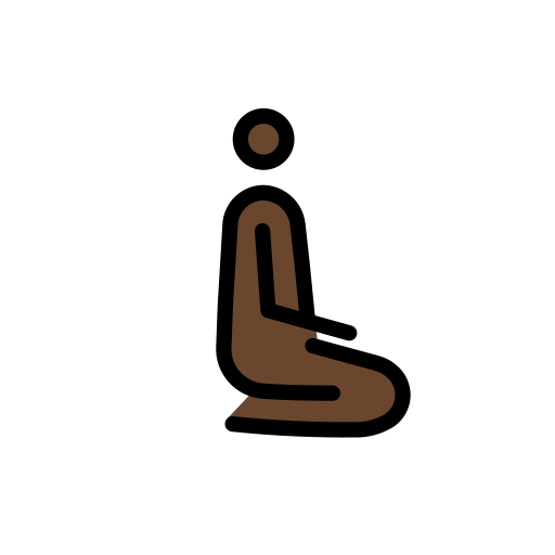 Homem ajoelhado virado para a direita: tom de pele escuro para OpenMoji 16.0