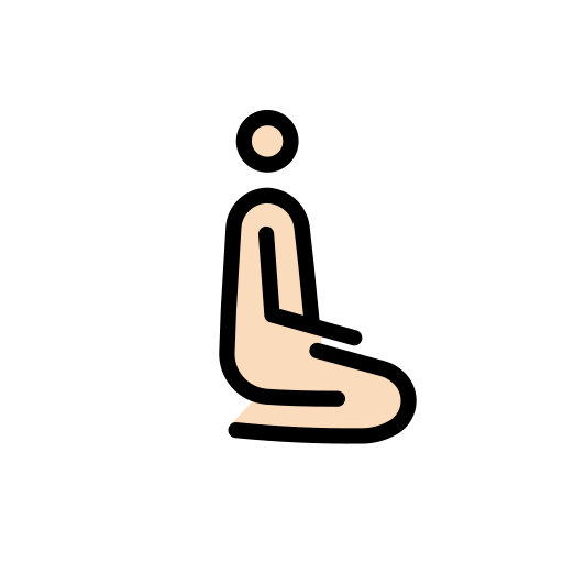 Homem ajoelhado virado para a direita: tom de pele claro para OpenMoji 16.0