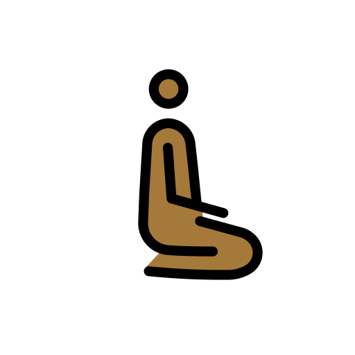 Homem ajoelhado virado para a direita: tom de pele médio-escuro para OpenMoji 16.0