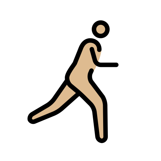 Homem correndo de frente para a direita: tom de pele médio-claro para OpenMoji 16.0
