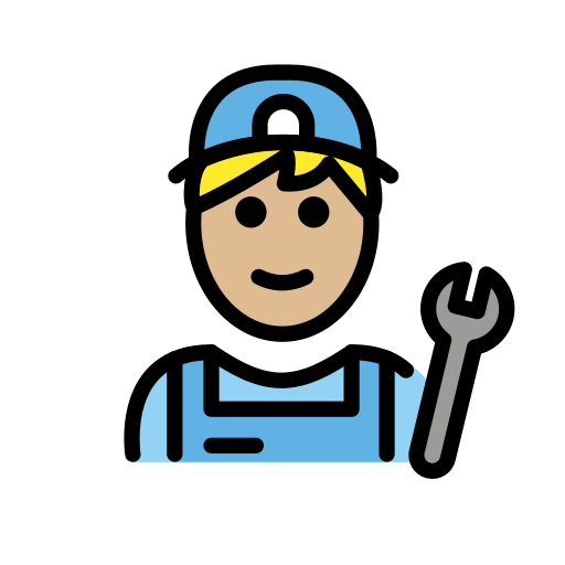 Mecânico Trabalhando: Pele Morena Clara para OpenMoji 16.0