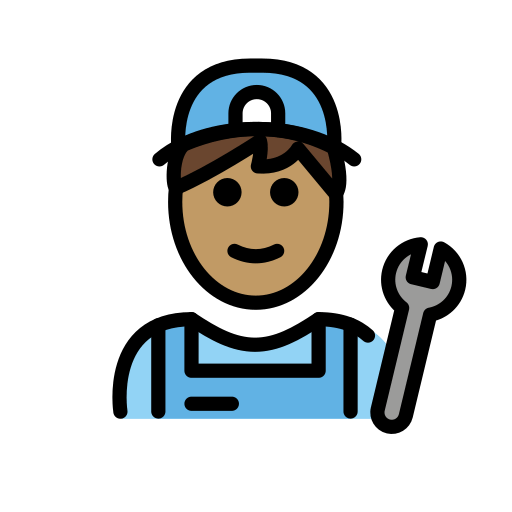 Mecânico Trabalhando: Pele Morena para OpenMoji 16.0
