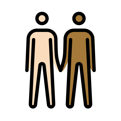 Dois Homens De Mãos Dadas: Pele Clara, Pele Morena Escura para OpenMoji 16.0
