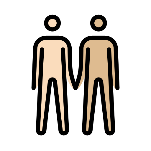 Homens a segurar as mãos: Tom de Pele Claro, Tom de Pele Médio-Luz para OpenMoji 16.0