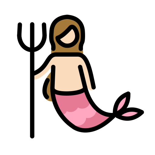 Женщина-русалка: очень светлый тон кожи для OpenMoji 16.0
