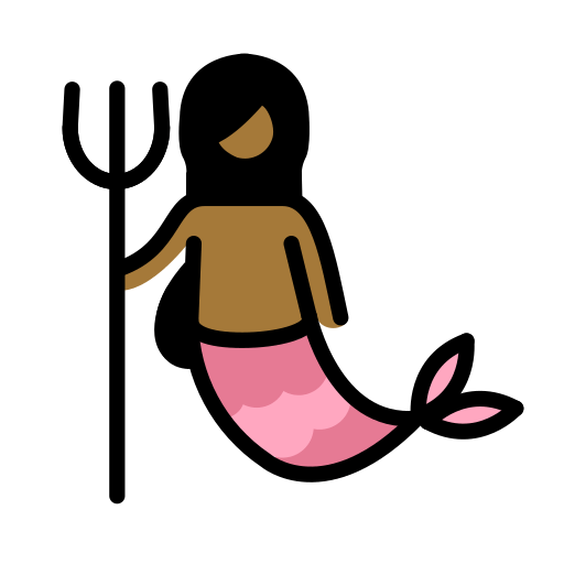 Жінка-русалка: темний тон шкіри для OpenMoji 16.0