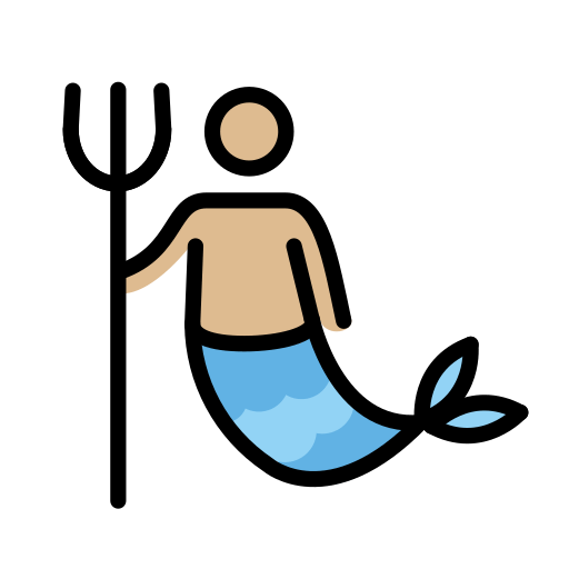 Тритон: светлый тон кожи для OpenMoji 16.0