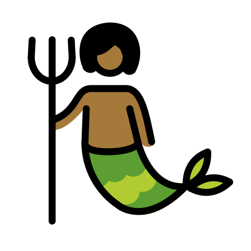 Pessoa Sereia: Pele Morena Escura para OpenMoji 16.0