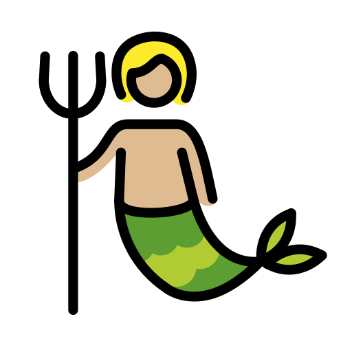Pessoa Sereia: Pele Morena Clara para OpenMoji 16.0