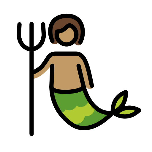 Русалка: середній тон шкіри для OpenMoji 16.0