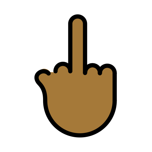 Dedo Do Meio: Pele Morena Escura para OpenMoji 16.0