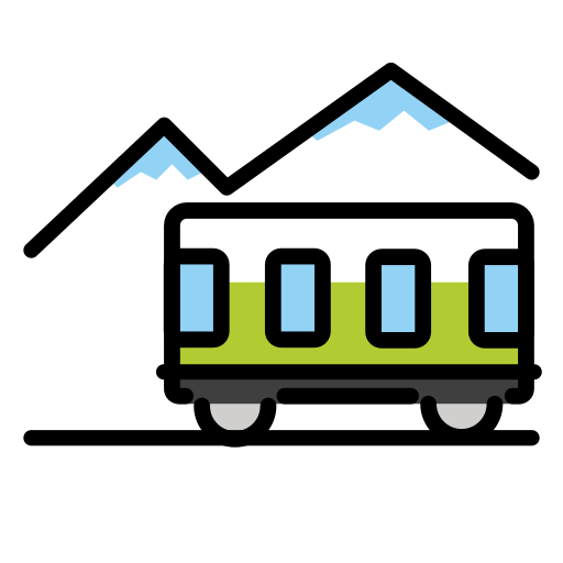 Поезд в горах для OpenMoji 16.0