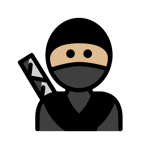 Ніндзя: світлий тон шкіри для OpenMoji 16.0