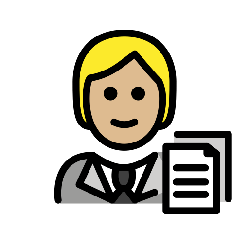 Офісний працівник: світлий тон шкіри для OpenMoji 16.0